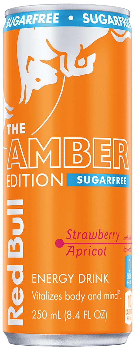 Red BullSugar Free Amber Edition, Strawberry Apricot Energy Drink, 8.4 fl oz