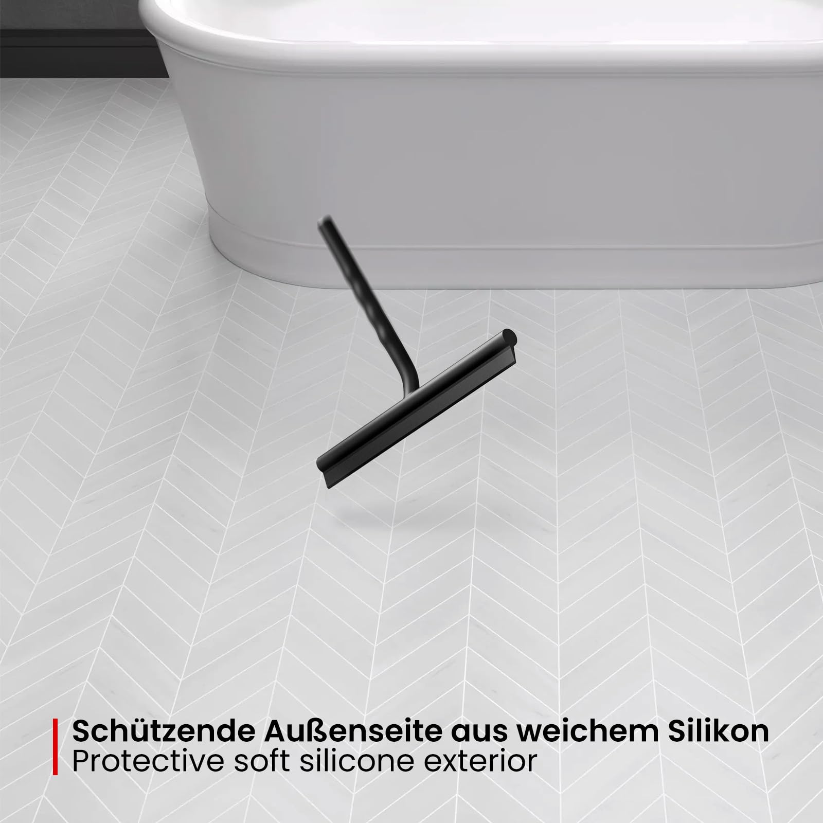 ecooe Silicone Shower Squeegee Shower Screen Wiper with Stainless Steel Core, Squeegee Shower Cleaner with Hook - Image 2