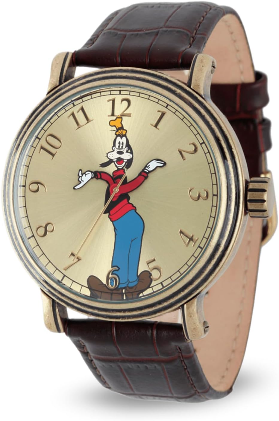 Men's Goofy Watch – Stylish & Fun Goofy Watches for Men – Gift Fans & Collectors – Classic Watch with Leather Strap, White Dial & Metal Case