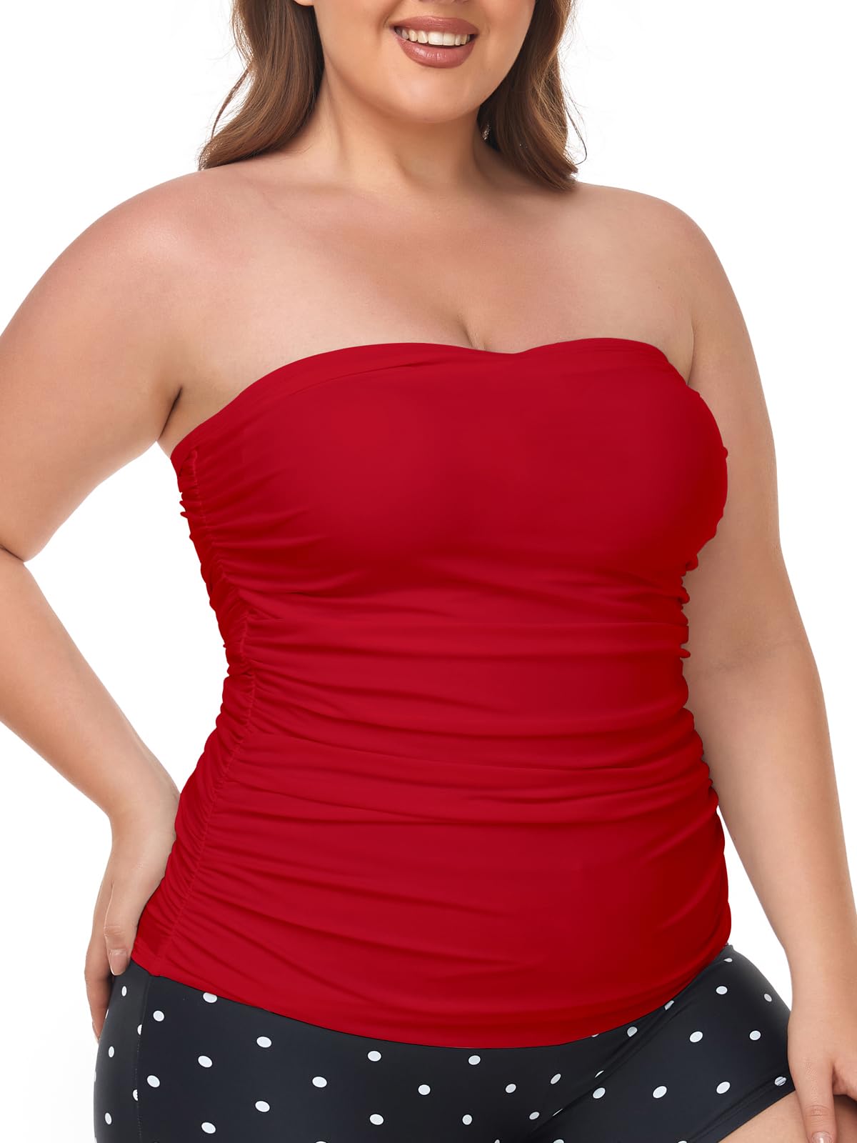 Ocean Blues Women's Bandeau Tankini Top Plus Szie Tankini Top No Bottom