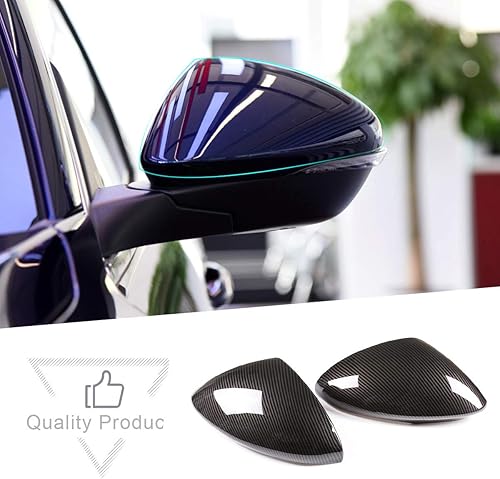 Miniatura 7 de CHEYA Cubierta de decoración de tapa de espejo retrovisor exterior ABS para Alfa Romeo Stelvio 2017-2020 (negro)