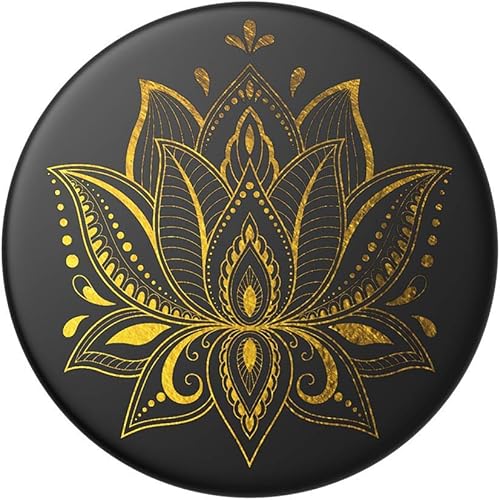 Agarre para teléfono PopSockets con soporte expansible, agarre adhesivo - Golden Prana Black