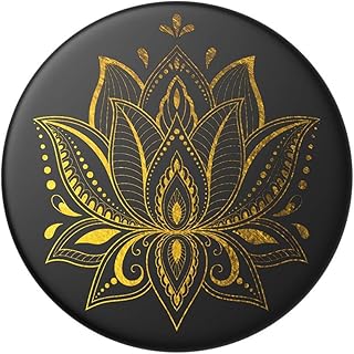 PopSockets PopGrip: Phone Grip and Phone Stand, Collapsible, Swappable Top, Golden Prana