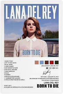 Lana Poster Del Rey Posters Born to Die Album Cover Posters Wall Art Print Decor Canvas Posters for Room Aesthetic Unframe:12x18inch(30x45cm)