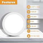 7IN Flush Mount Ceiling Light Fixtures, Dimmable, Ultra Thin Round Led Ceiling Light for Bedroom,Living Room, Kitchen, Hallway, Bathroom ETL Certified