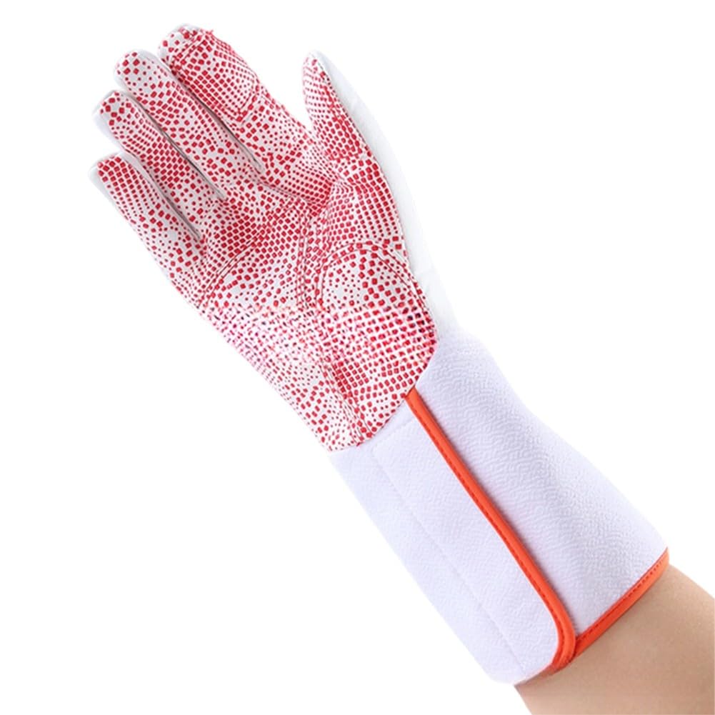 DAZZLEEX Guantes de valla antideslizantes para lámina y espada fabricados con mezcla de algodón de nailon transpirable, costuras reforzadas y protección parcial de la palma para mayor durabilidad