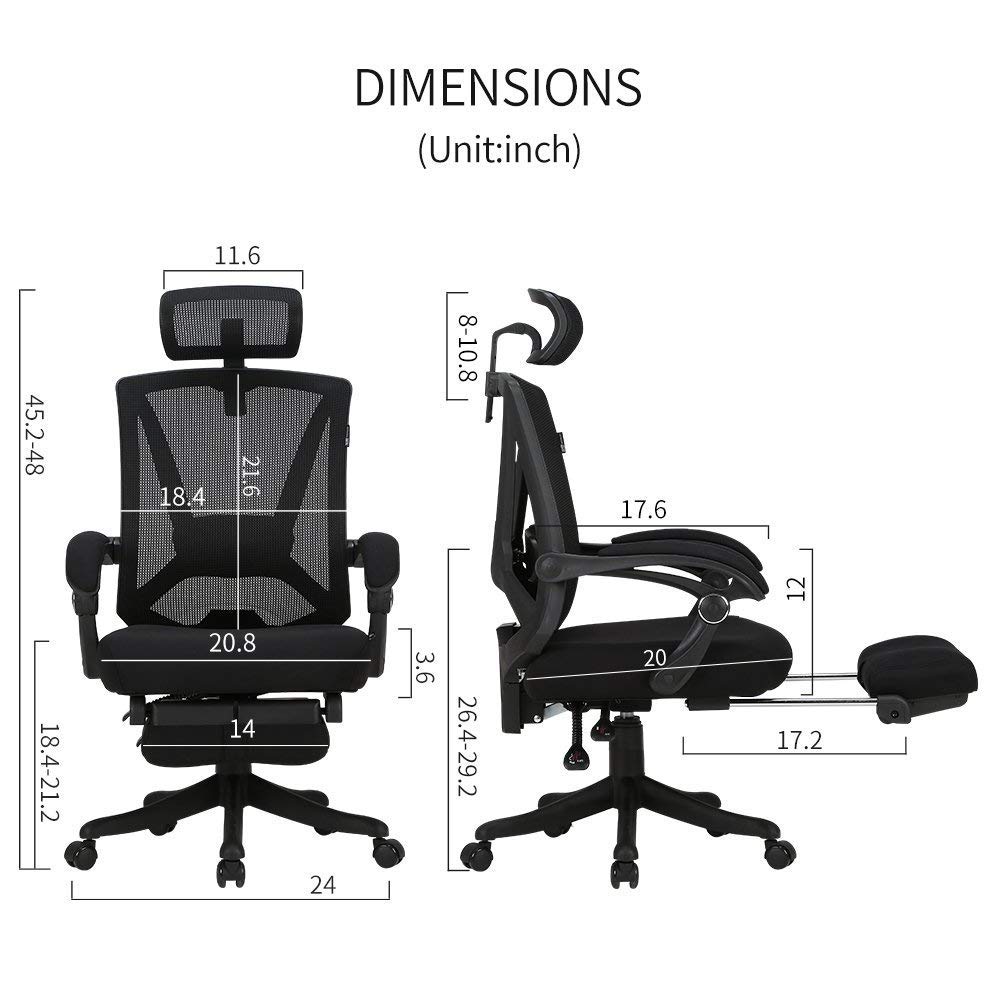 Buy Hbada Office Desk Reclining Chair Adjustable High Back Ergonomic
