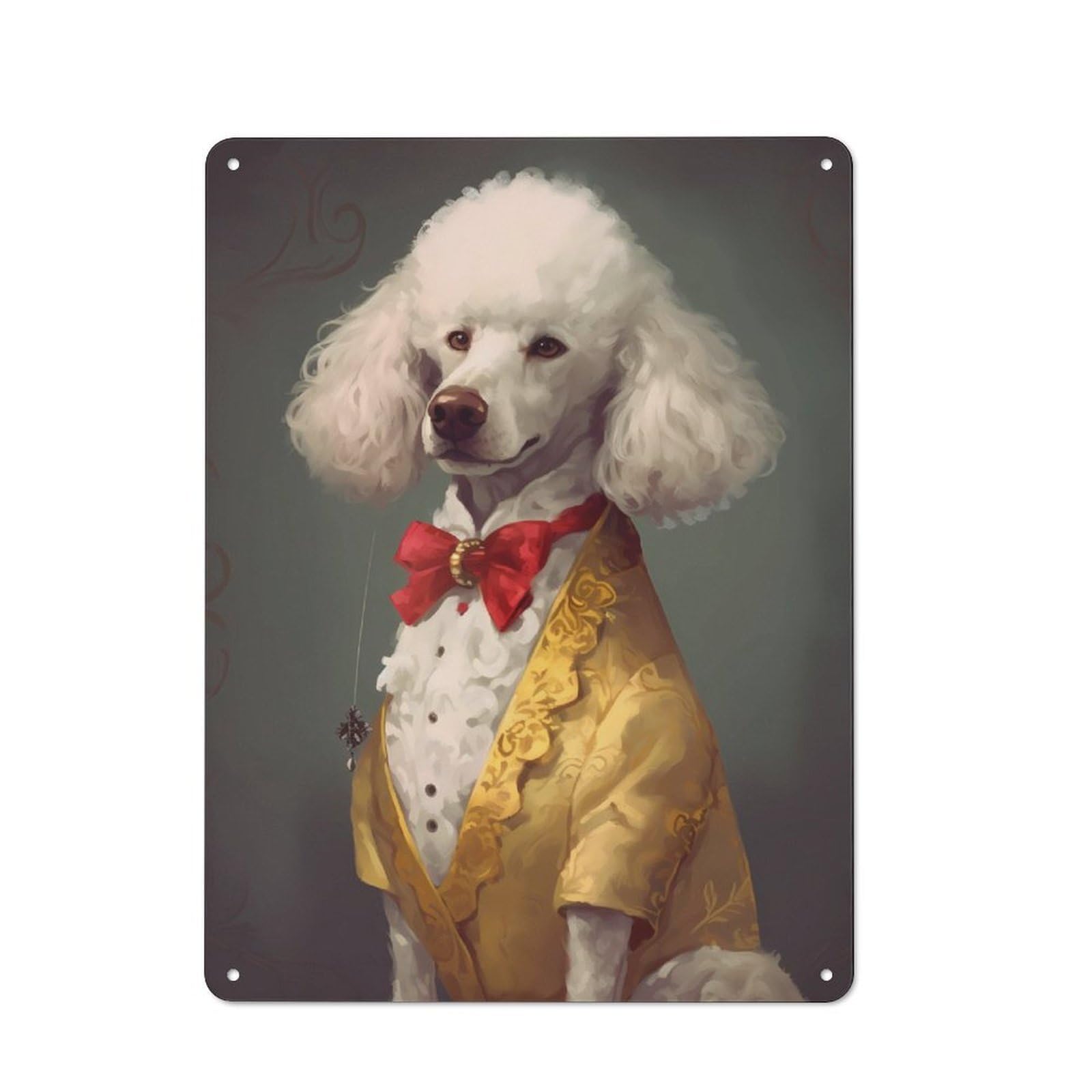 Junmoney Poodle Dog Magical Vintage Tin Wall Plaque 40X30cm For Workshop Wall, A Decorative Christmas Gift For Makers And Diy Enthusiasts