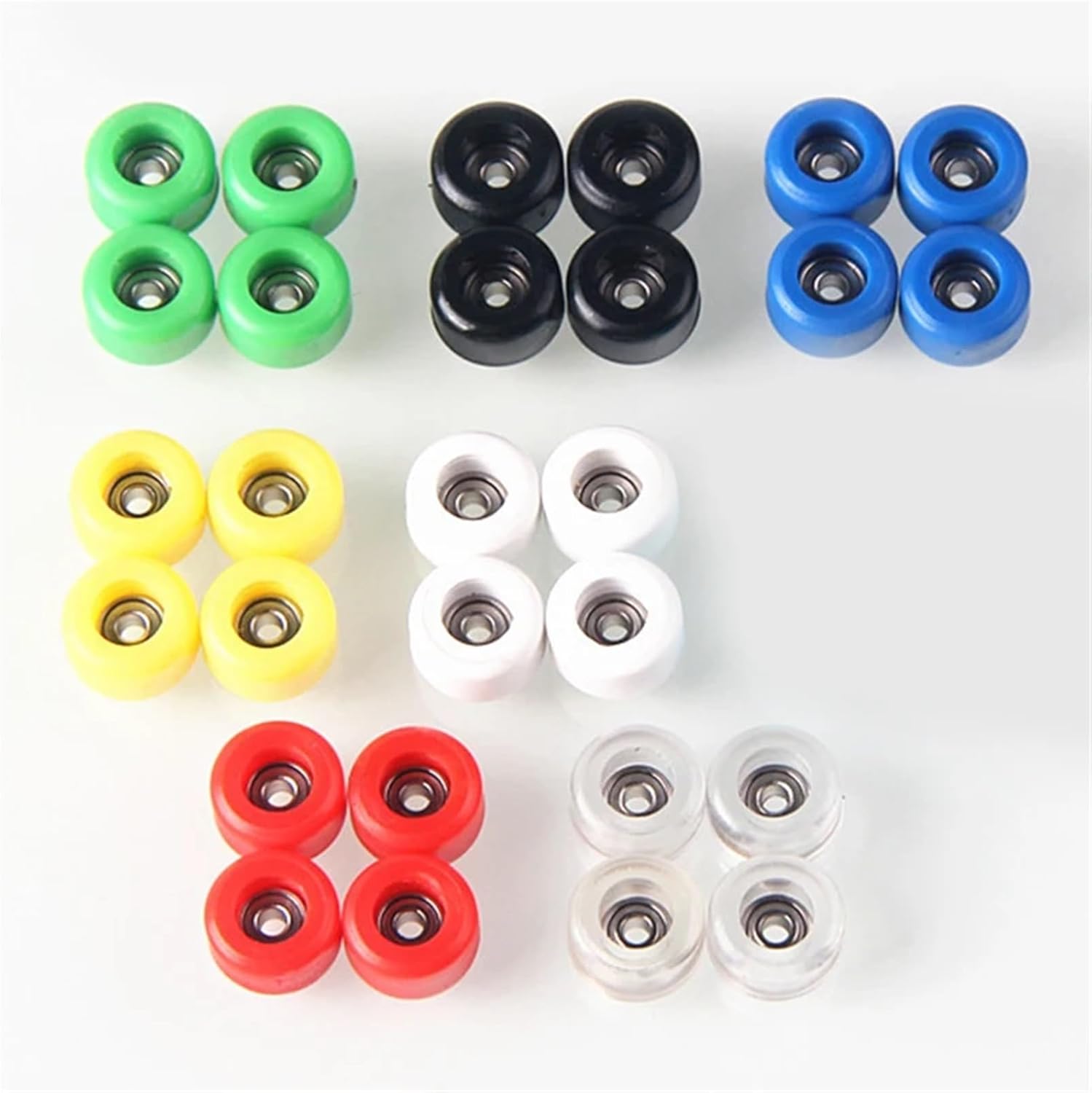 Fingerboard Wheels 4Pcs PU+Metal Urethane Bearing Wheel for Wooden Fingerboard Wheels(Blue)