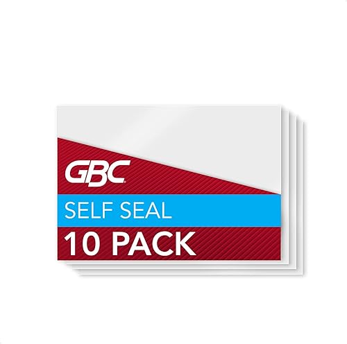 Miniatura 1 de GBC Laminating Sheets, Self Adhesive Pouches, Horizontal ID Badge, 8 Mil, SelfSeal, 10 Pack (3745686)