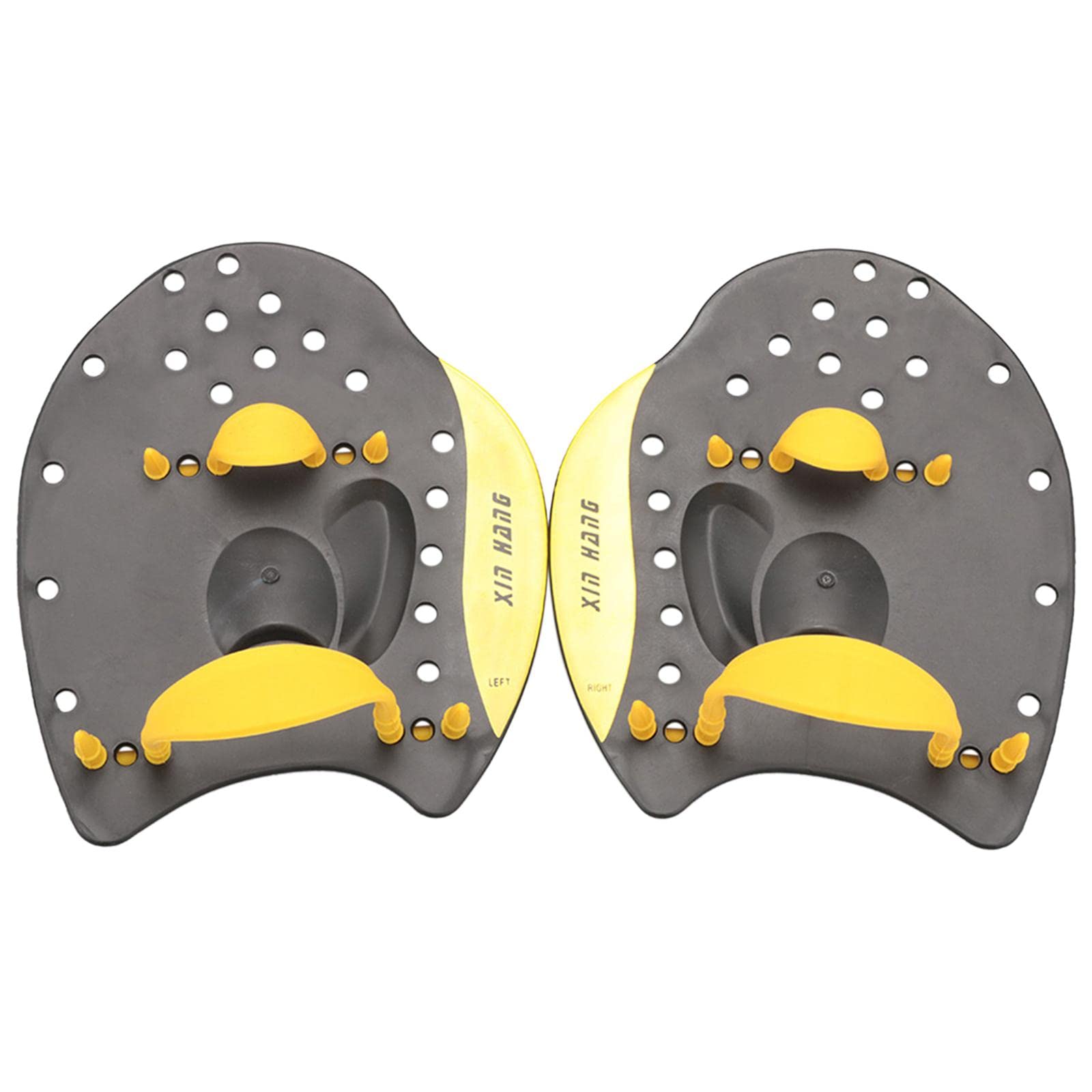 Lot de 5 pagaies plates professionnelles pour entraînement de natation Jaune Taille M