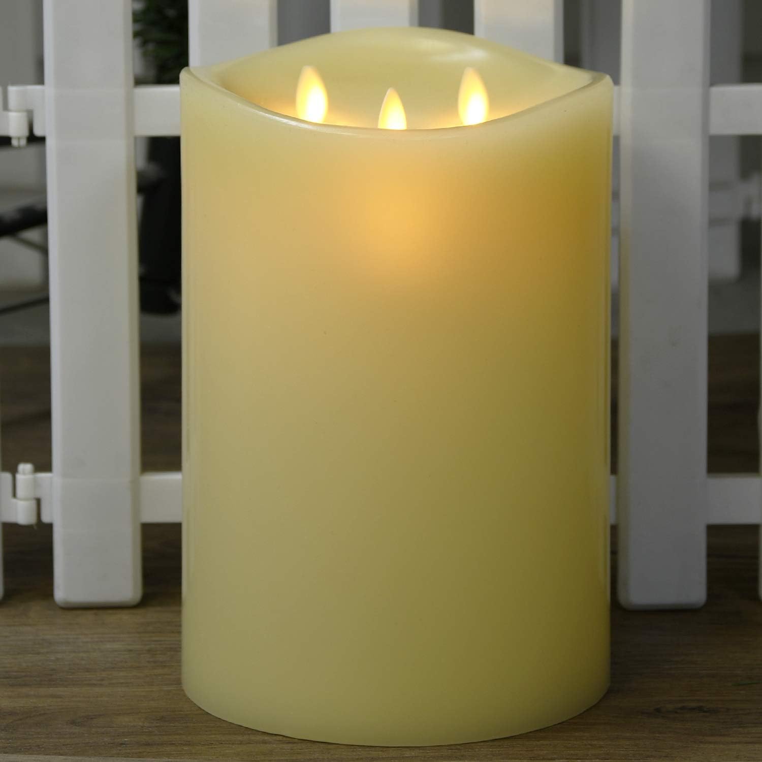 Uр Tо 50% оƒƒ AGLARY LED Flameless 6”x 9” Pillar Candles,Vanilla Scent 3 Moving Wick Electric Candles with Remote Control, Timer Function, Ivory