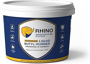 Liquid Butyl-Rubber, German Engineered, 500g, 1000% Stretchability, for Residential, Commercial, Industrial Surfaces with Reinforced Fabric, Brush