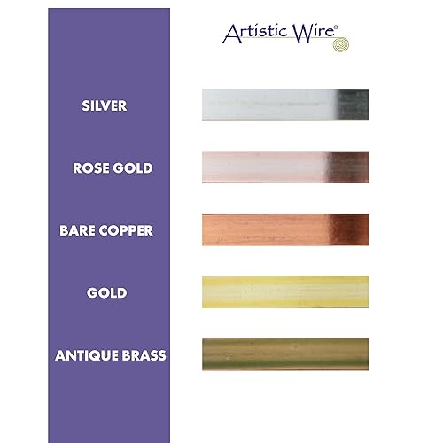 Miniatura 5 de Artistic Wire, Calibre 21, plano, 0.12 pulgadas x 0.03 pulgadas, color oro rosa, 3 pies