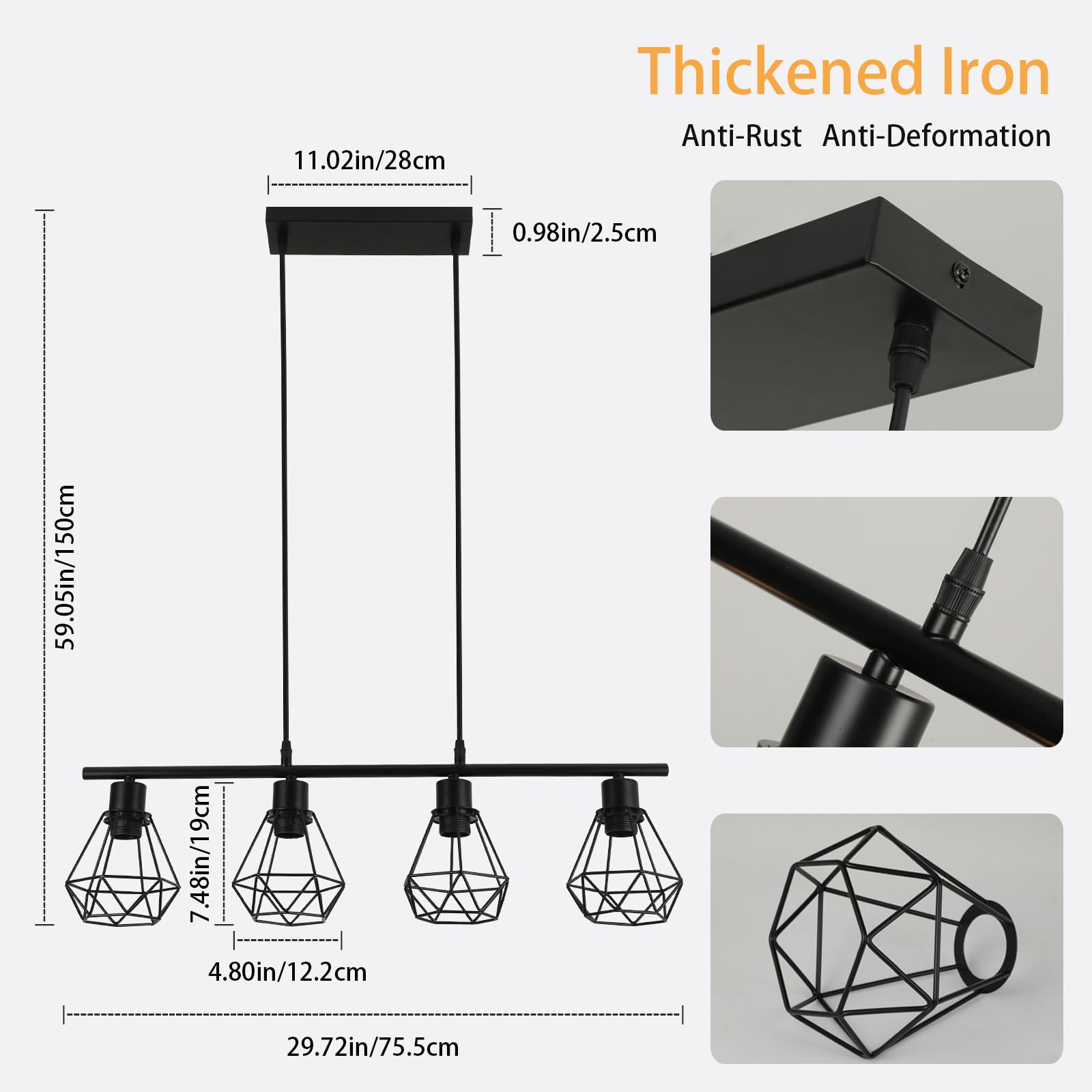 FORCOSO Pendant Lights 4 Lights - Image 4