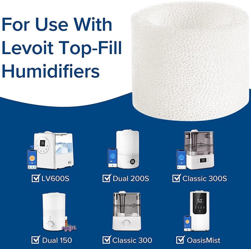 10pc Humidifier Filter Replacement Parts Compatible with LEVOIT Dual150/Dual200S/Classic300/LV600S Humidifier Filter Accessories