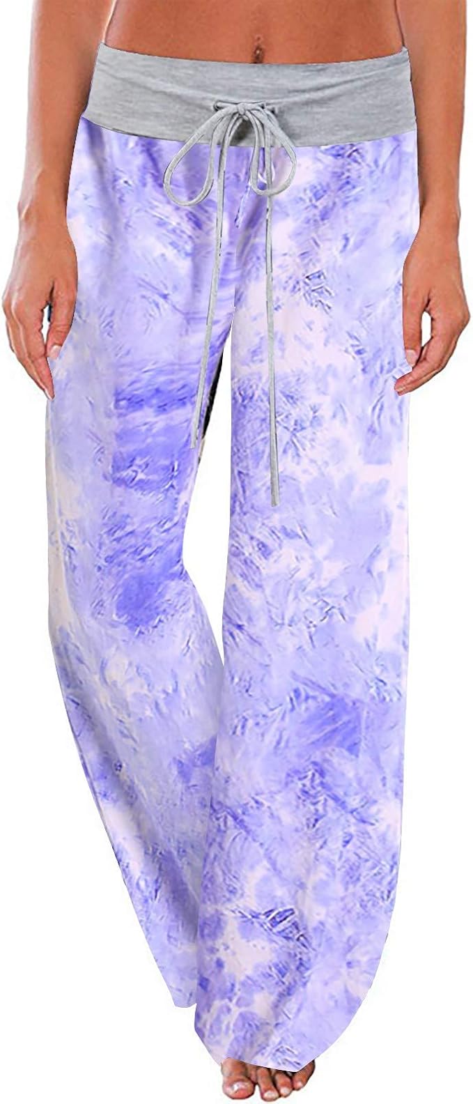 Wide Pants Loose Ties Camouflage Print 