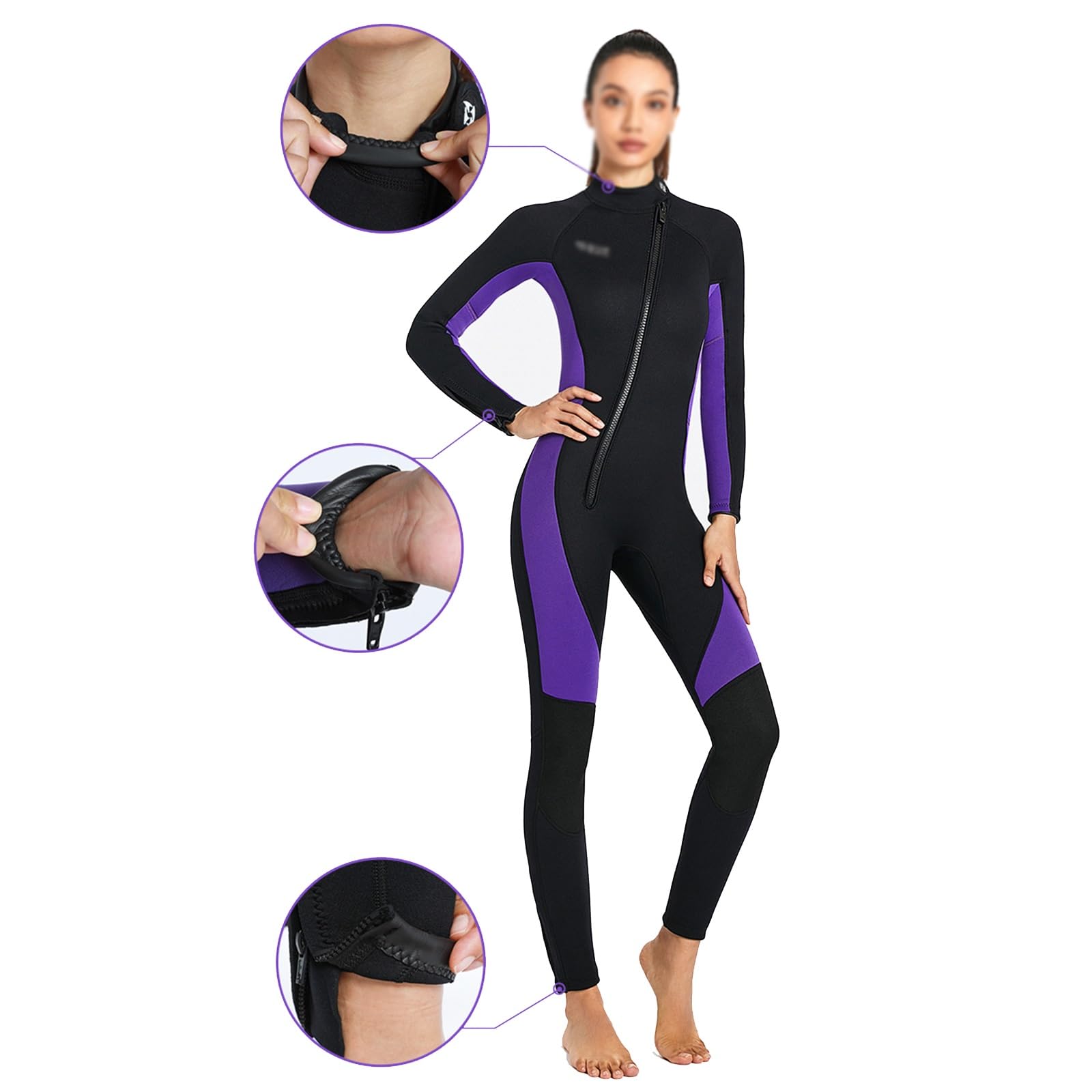 Traje De Buceo para Mujer Traje De Buceo De Neopreno De 3 Mm Mantén El Calor En Aguas Frías Trajes De Baño UV para Surf Natación Buceo