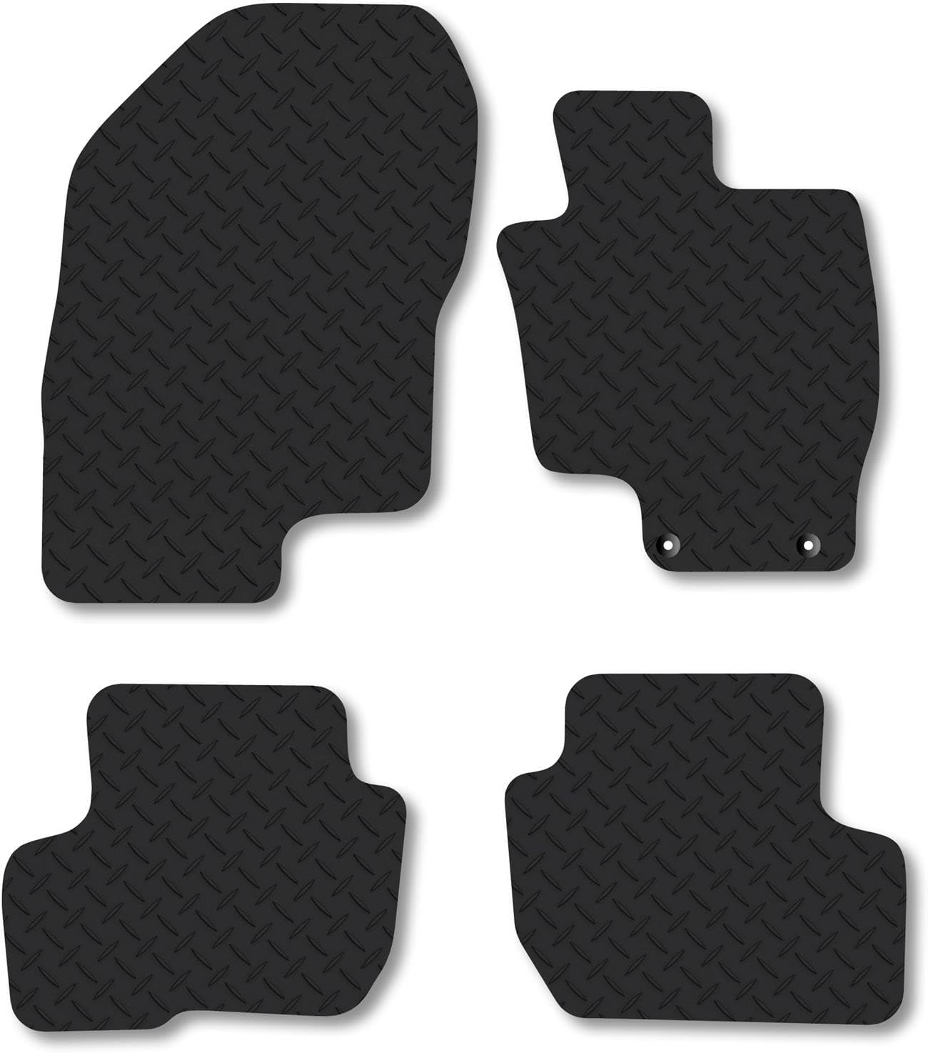 Mitsubishi Outlander [PHEV] (2014-2021) Heavy Duty Thick Rubber Car Mats Accessories Tailored Fit Front Rear Set Compatible Accessory Waterproof Durable Non-Slip 5mm Protection with Clips