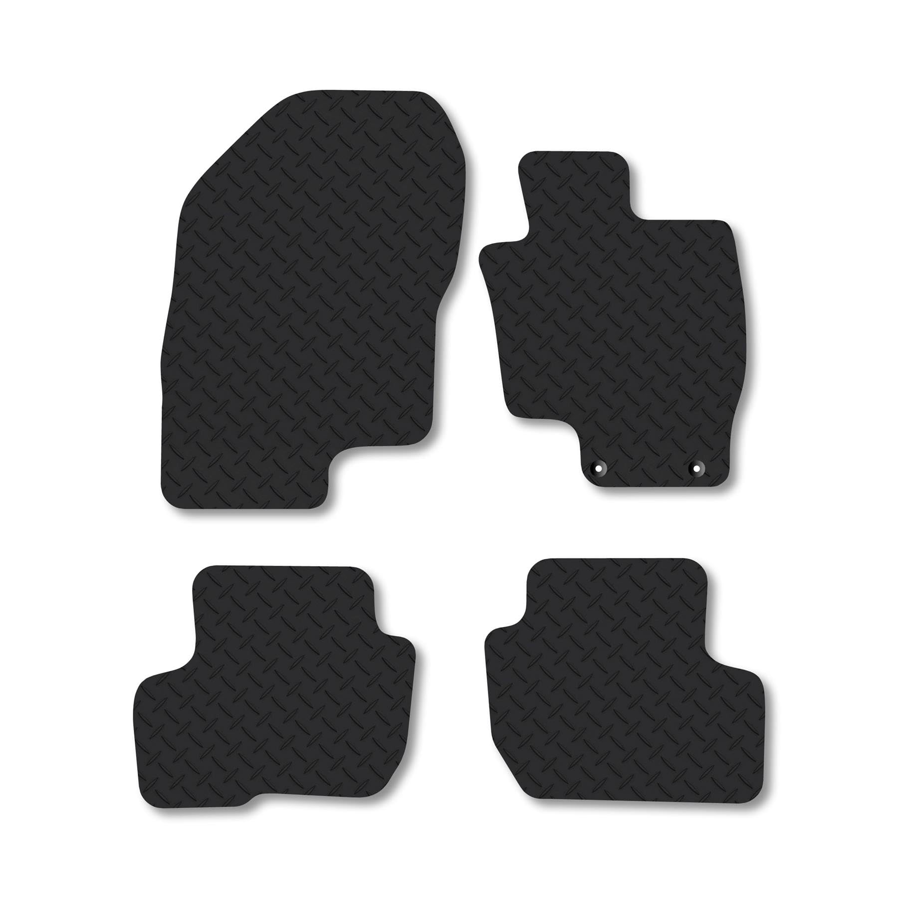 Mitsubishi Outlander [PHEV] (2014-2021) Heavy Duty Thick Rubber Car Mats Accessories Tailored Fit Front Rear Set Compatible Accessory Waterproof Durable Non-Slip 5mm Protection with Clips