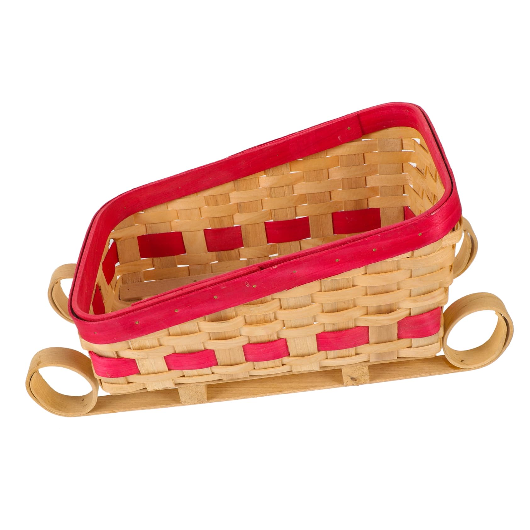 PRETYZOOM 2St Festival- Schlittenverzierung Weihnachtsaccessoires Schnee weihnachtsbasteln weihnachts basteln Weihnachtsschmuck weihnachtliche Wohnkultur Bambus weben rot