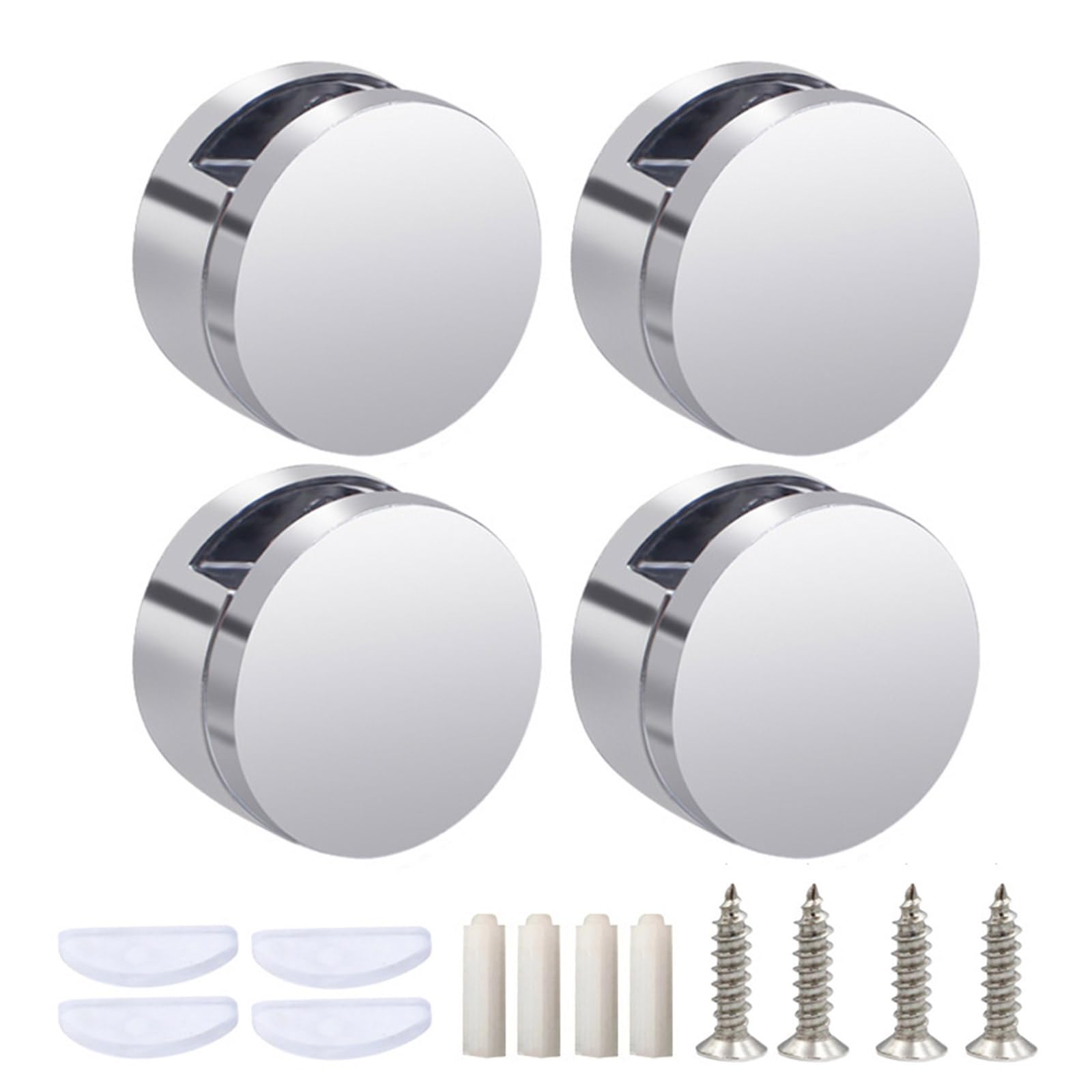 4Pieces Wall Mounted Glass Holders Sturdy Zines Alloy Clip for Secure and Easy Installation on Various Surfaces Easy Installion Glass Clip