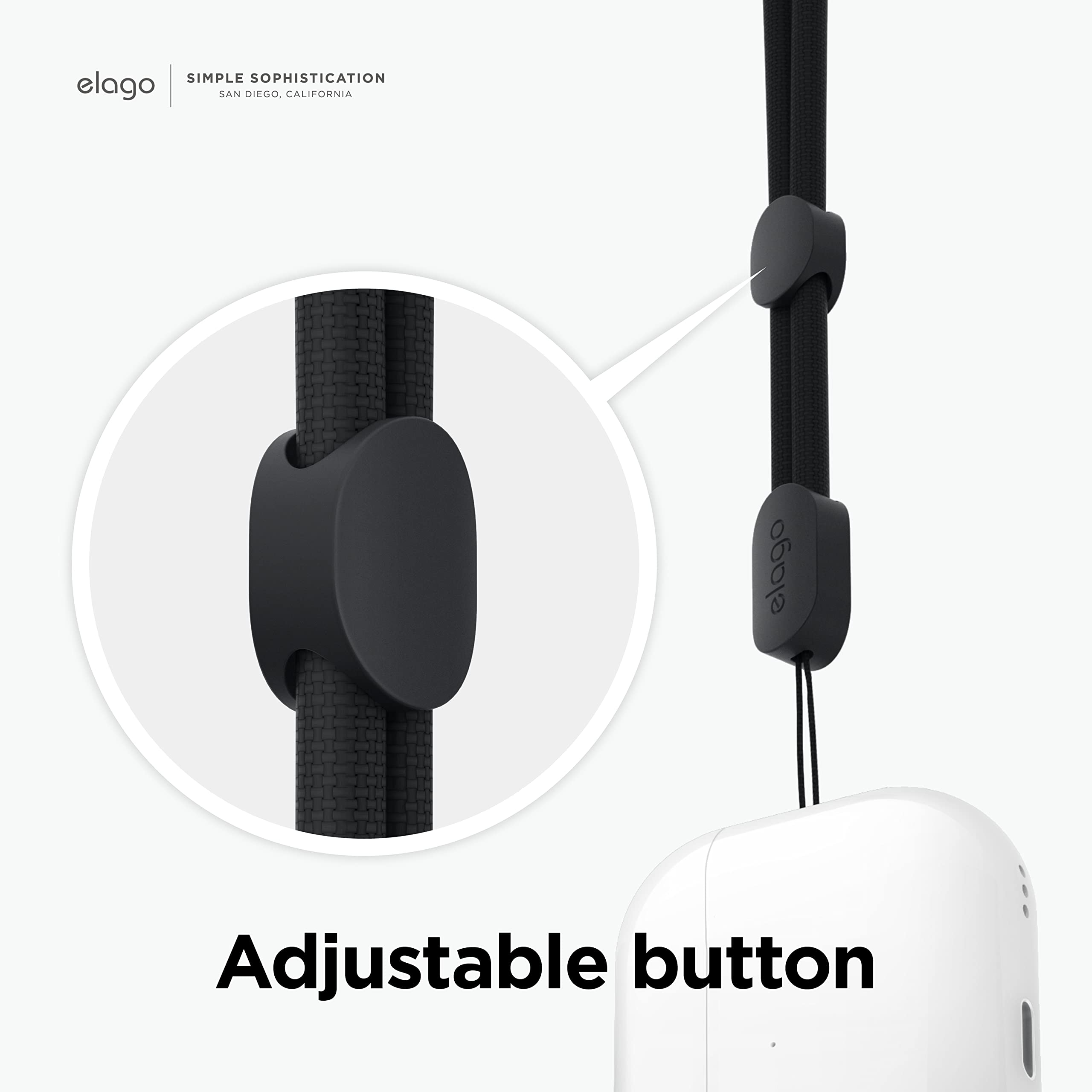 エラゴ　AirPods Pro2ケース ストラップ付 ブラック イヤホンケース Amazon.co.jp: 【elago】 AirPods Pro2 対応 ケース ストラップ 付 耐