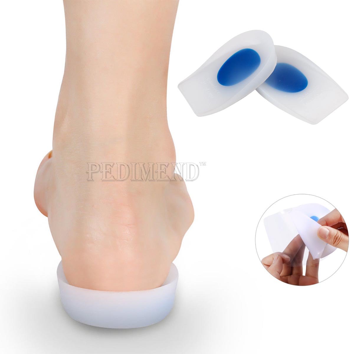 PEDIMENDTM Silikon-Gel-Kissen für Ferseneinlagen, zum Schutz von Reibung und Linderung von Fersenschmerzen, Orthopädische Einlegesohle bei Mittelfußknochenschmerzen, Schuheinlagen für Unisex-Fußpflege