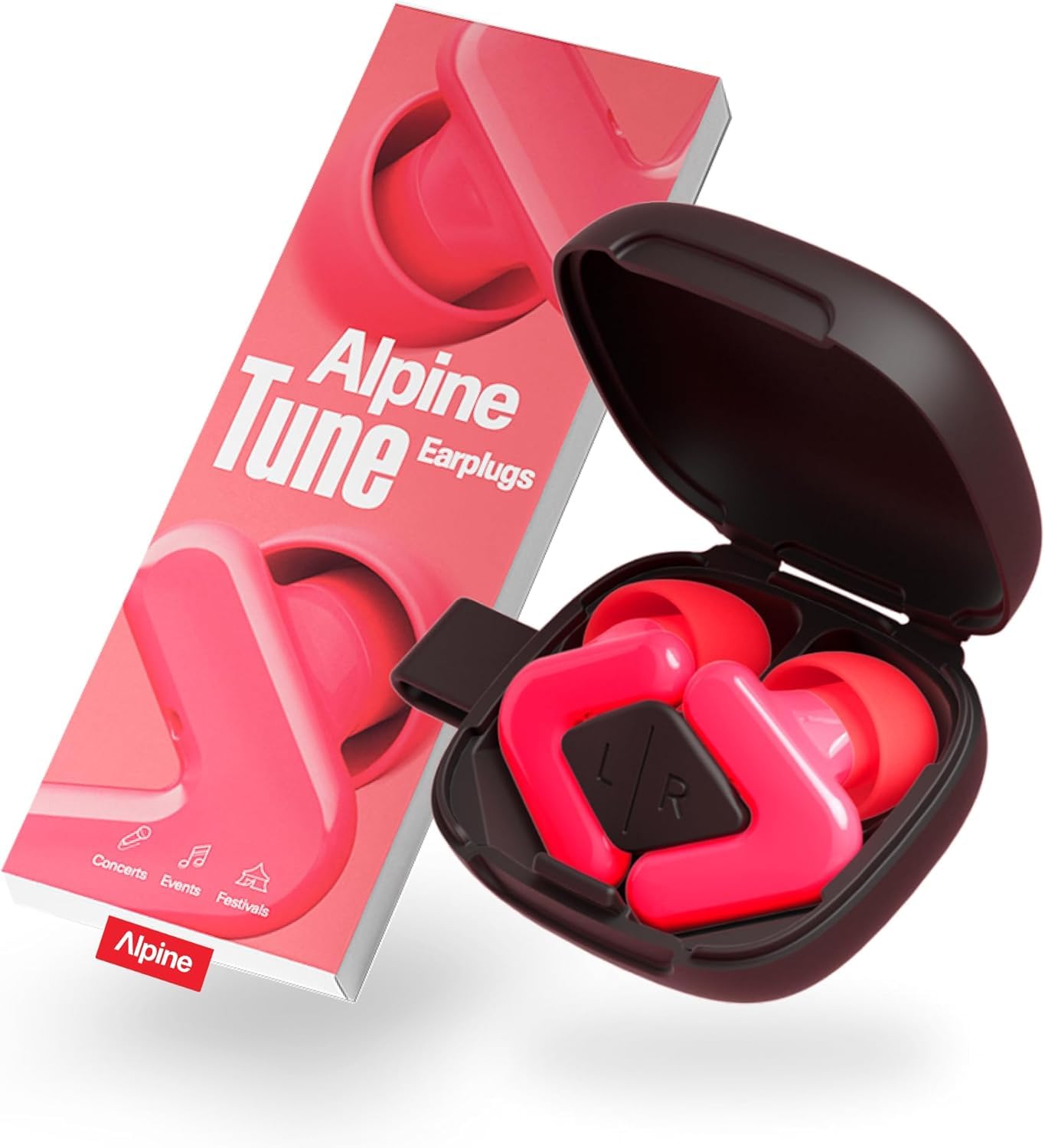 Alpine Tune Earplugs, Concert Ear Plugs for Noise Reduction, High-Fidelity Music Quality, 19dB Hearing Protection with Crystal Clear Sound, Incl. 4 Sizes, Parties, Raves, Festivals & Clubs, Neon Pink-image-16