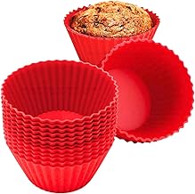 Kit 12 Formas de Silicone para Cupcake e Muffin — Antiaderente, Flexível, Reutilizável e Livre de BPA | Vai ao Forno, Freezer e Lava-Louças