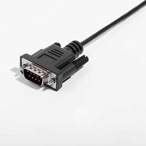 Vista 2 de DB9Pin M a DC3.0.197 in Serial RS232 Cable 6 pies DB9Pin a 0.138 in Serial Cable L= 6FT Negro
