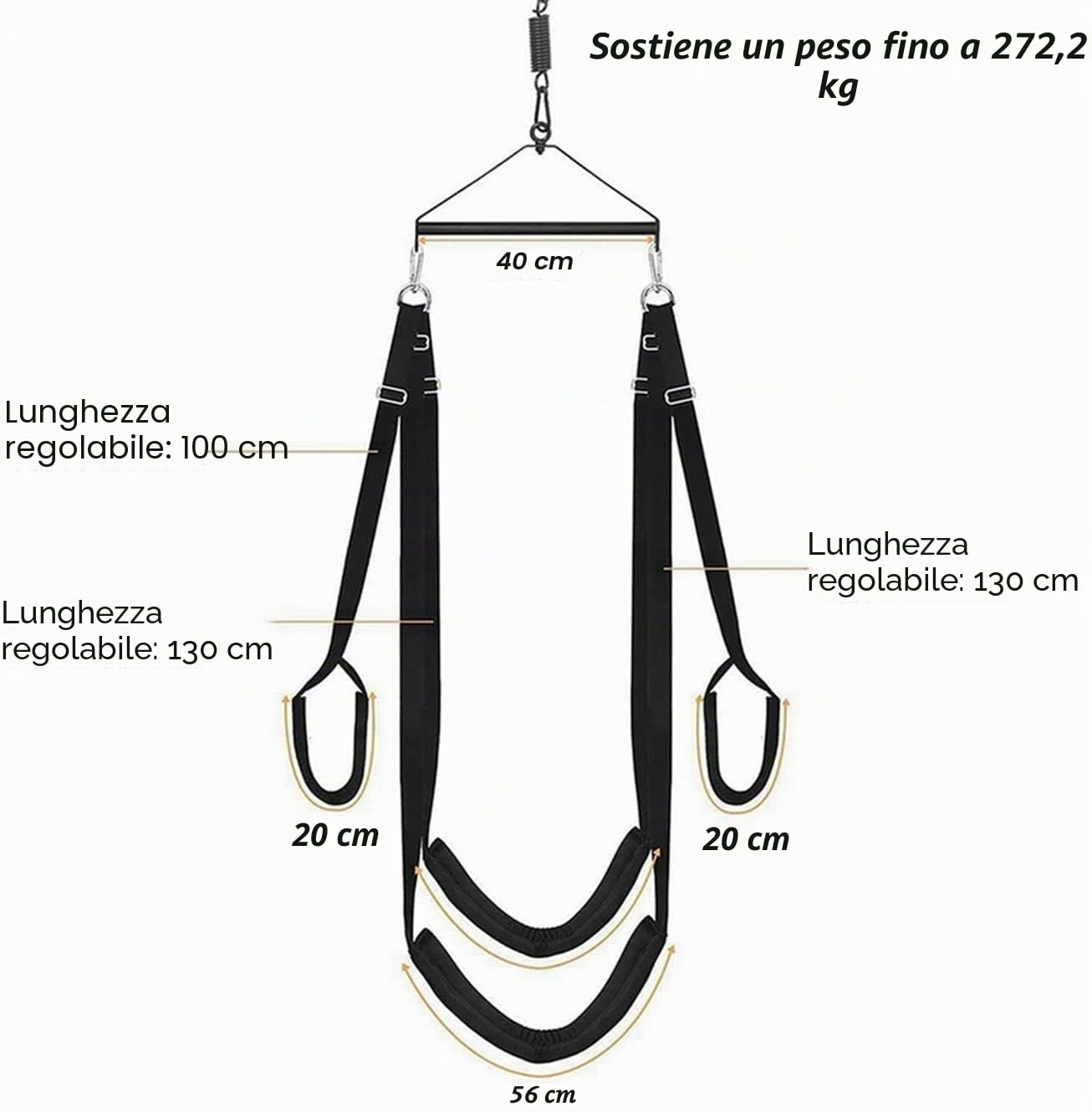 Set di restrizioni del kit di schiavitù sessuale Altalena da soffitto for sesso for adulti Heavy Duty 800lbs Altalene sessuali girevoli Altalena da soffitto Ganci girevoli Telaio del supporto del sedi