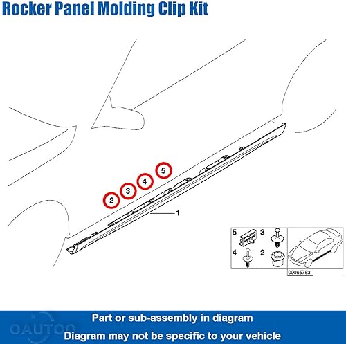 Miniatura 3 de OAUTOO Kit de clips de reparación de bordes laterales de cuerpo para BMW Serie 3 E36 E46 E90 Umbral de la puerta Vivienda de rueda Rocker Moldeo Clip