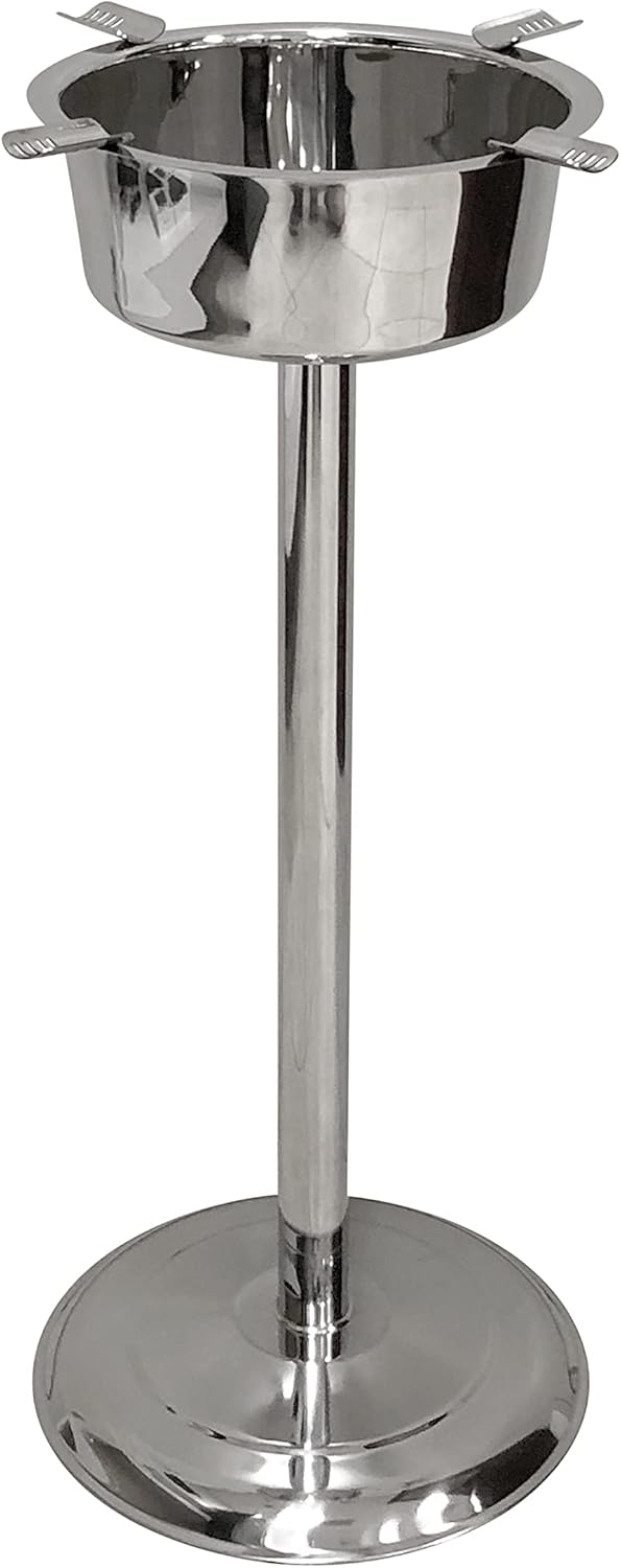 Prestige Import Group Hartford Smokin Ash 4 Stirrup Standing Polished Stainless Steel Ashtray