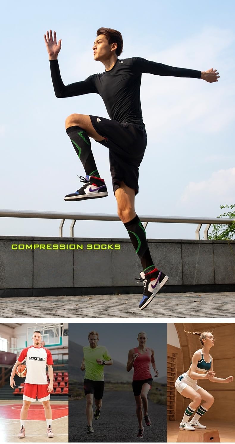 Compression Socks 20-30 mmHg Men and Women for Running, Travel