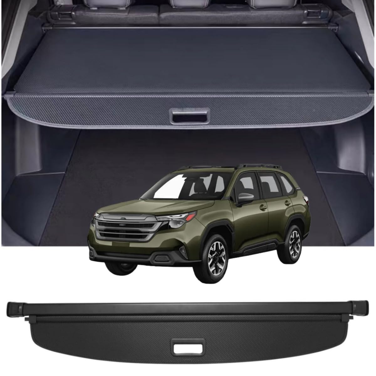 Yumemoo Retractable Cargo Cover For 2022-2024 Subaru Forester - Carbon Fiber Privacy Trunk Shade - View #14