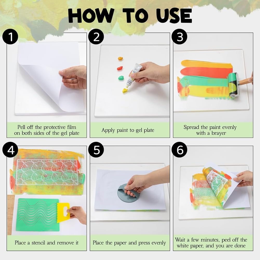Plaques de gel pour impression, scrapbooking