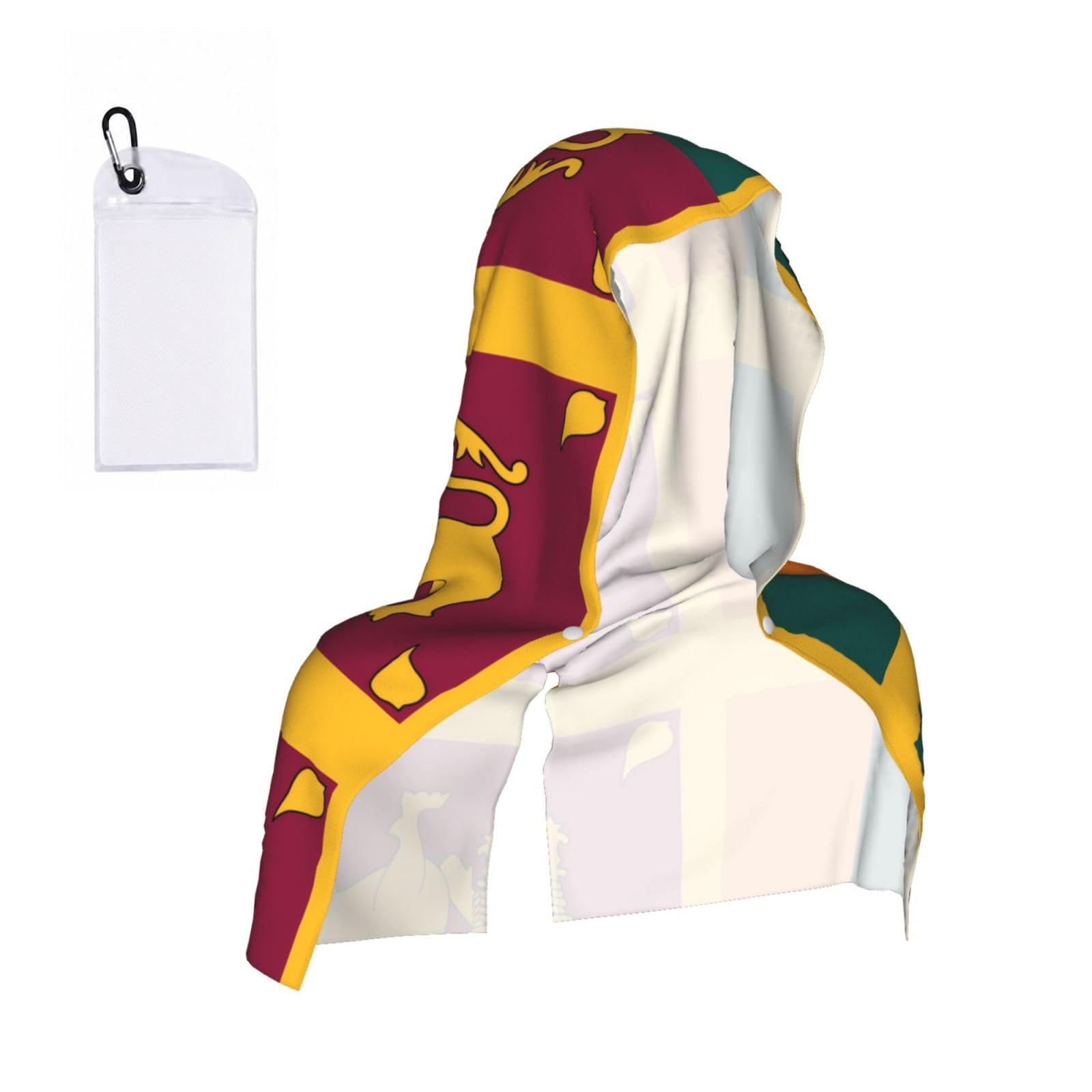 CNTDBU Sri Lanka Flag Cooling Towel Hooded-Instant Chill Neck Cover for Sports, UV Cooling Rag for Running Gym