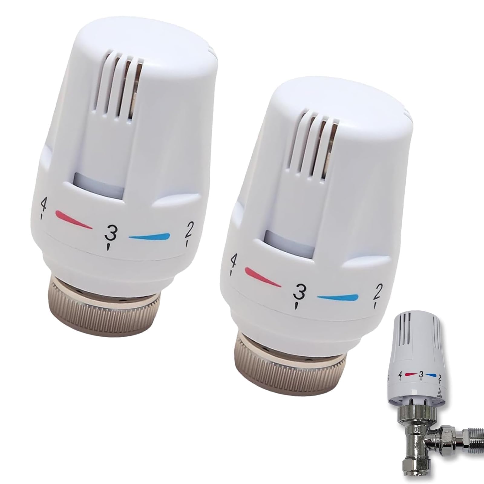 2 Pcs Thermostatic Radiator Valve, Radiator Thermostat Valve, M30 X 1.5, Thermostatic Radiator Valve Heating System Heads for Home Office Temperature Control