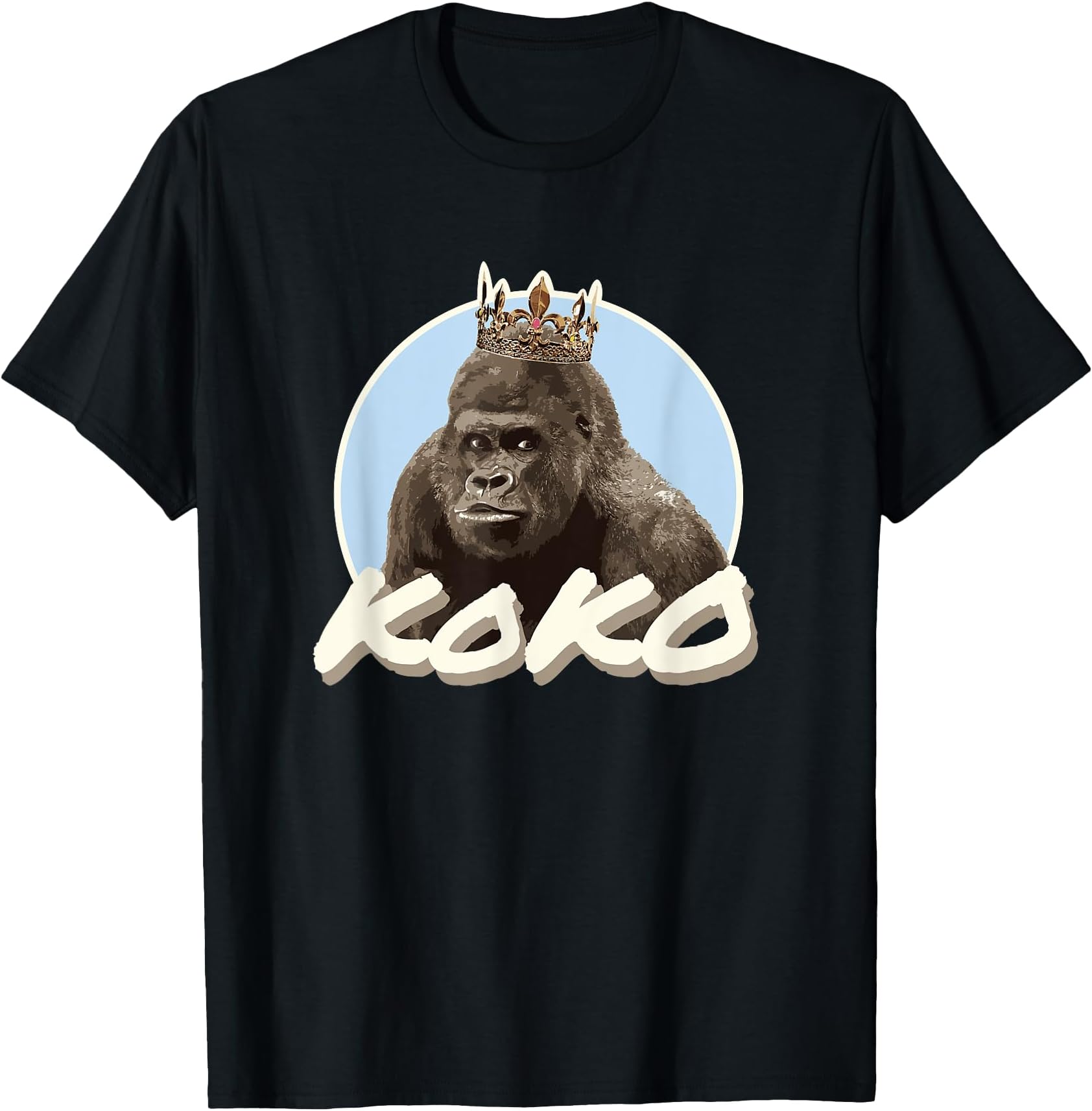 Koko T-shirt Gorilla Wearing Crown T-Shirt