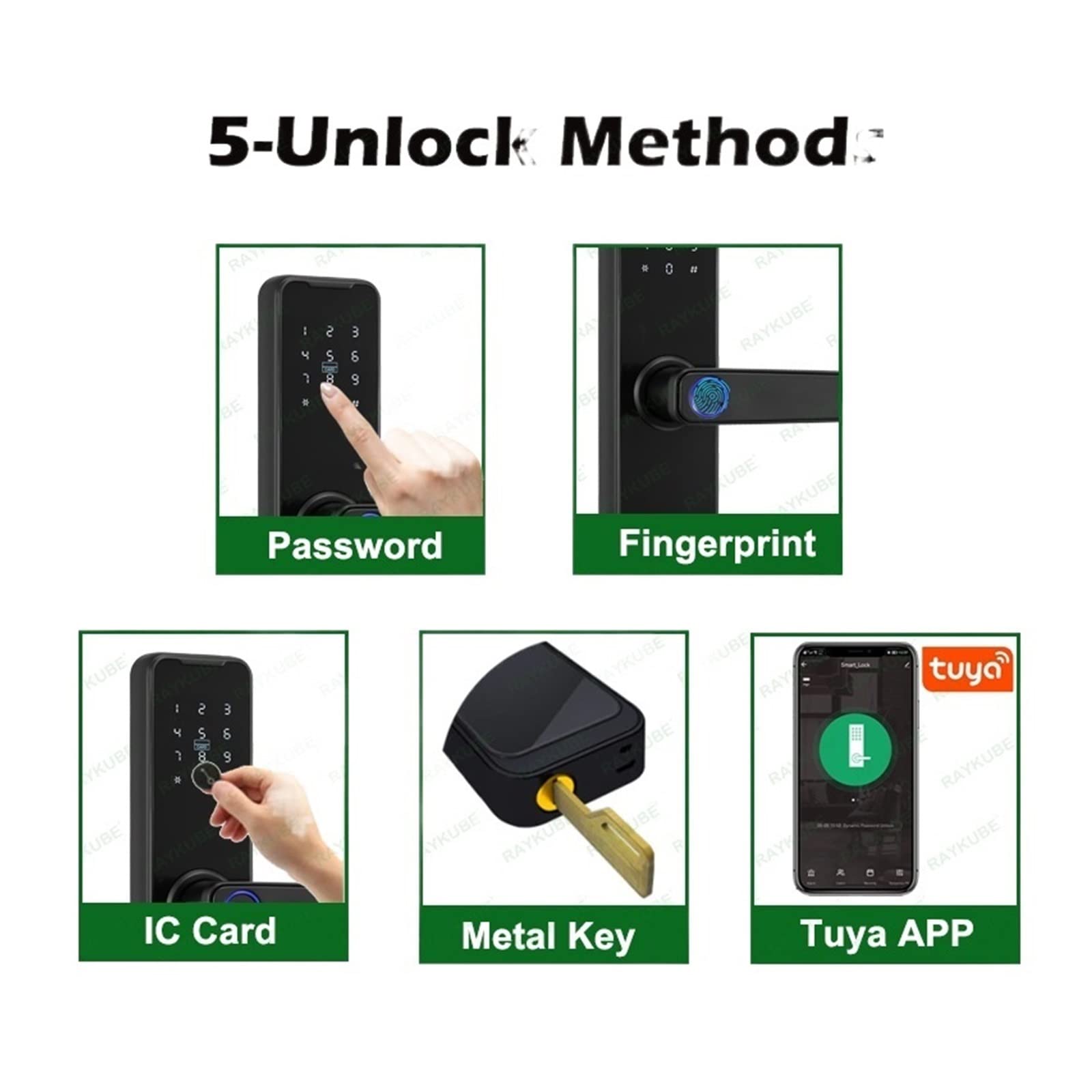 Serratura Smart, Serratura biometrica for impronte digitali K7 Pro+ Black Smart Lock App Tuya Sblocco remoto Serratura senza chiave Serratura elettronica ,Smart Lock Facile da Installare(22x240 5050)