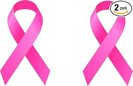 Rogue River Tactical Pack of 2 Best Large Pink Ribbon Support Breast Cancer Awareness Survivor Auto Decal Bumper Sticker Vinyl for Car Truck Van RV SUV Boat Window Women Mom Grandmother (2 Pack)