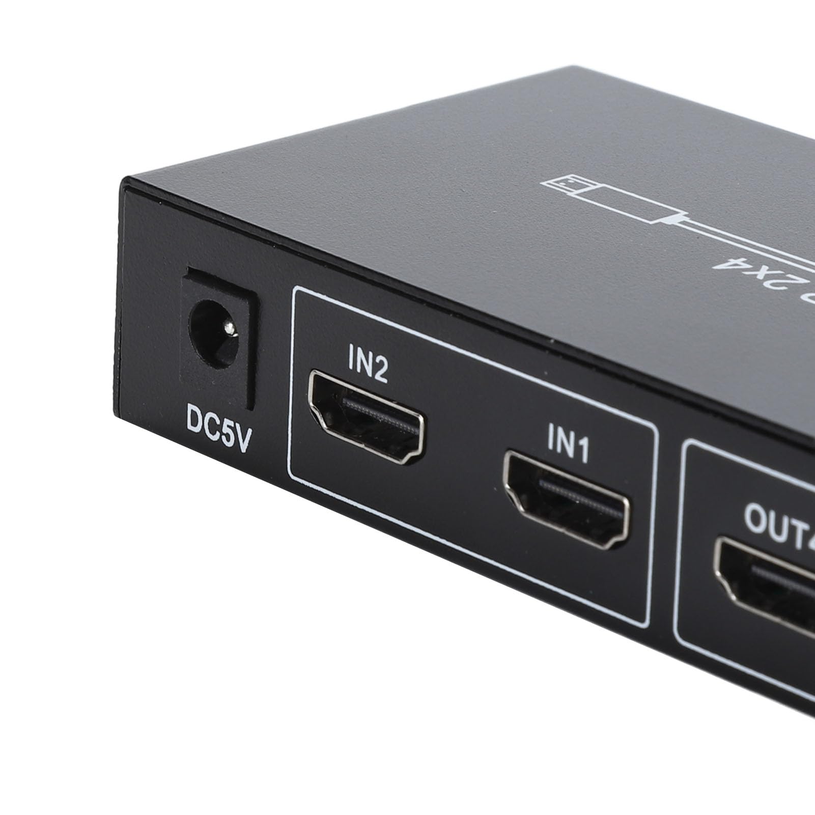 Splitter Commutatore HDMI, Commutatore HD 4K 2 in 4 Uscite con Telecomando, Splitter Interfaccia Multimediale HD per Monitor TV Proiettori (Spina europea)