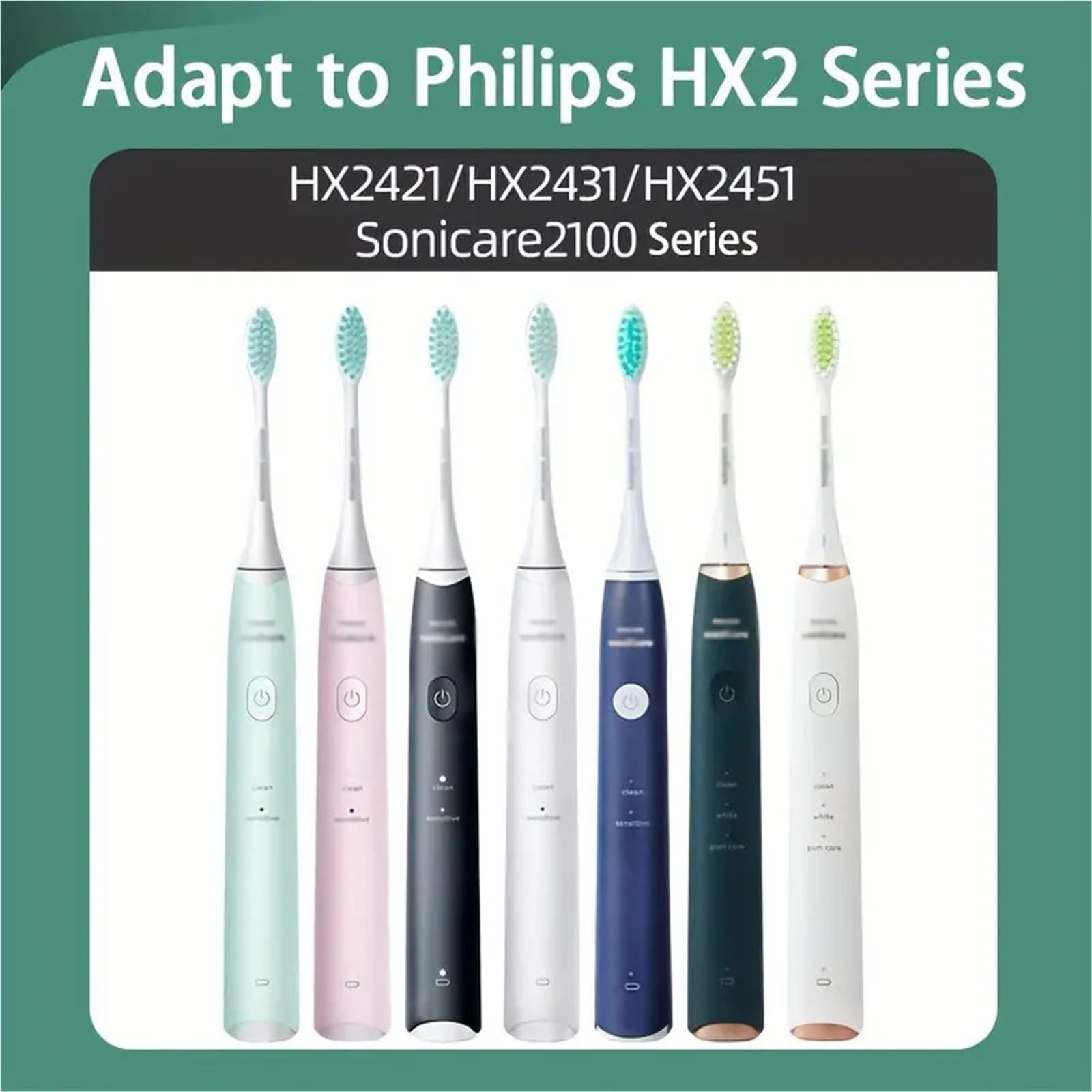 Testina con copertura, compatibile con Philips, HX2033 HX2421 | HX2431 HX2451 HX2461 HX2471 HX2023(10pcs)