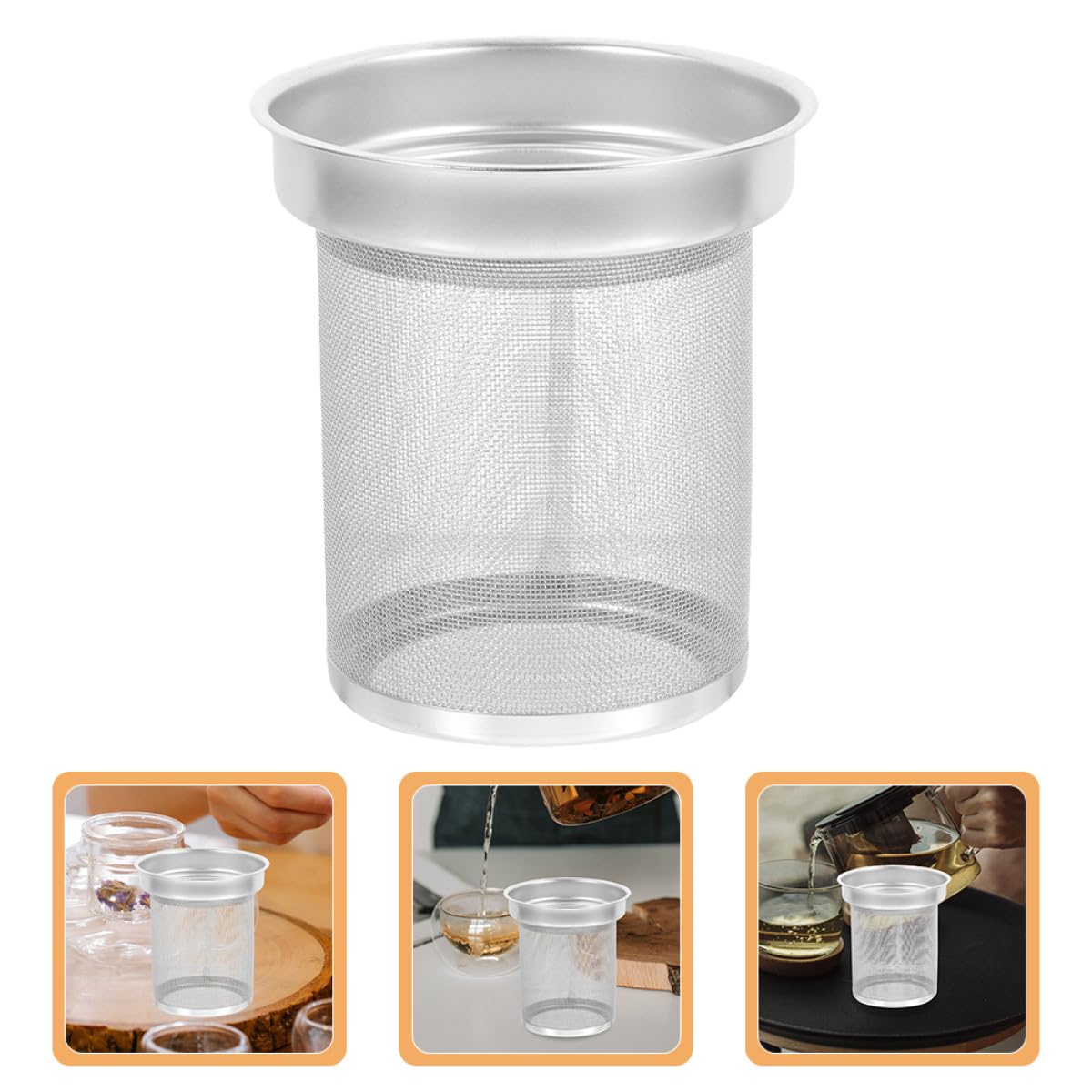 SHINEOFI Infusor de Té de Acero Inoxidable 7.4x6.7 Cm Filtro de Malla Fina Reutilizable Colador para Tetera Accesorios Hogar Adecuado para Té de Hojas Sueltas y Hierbas