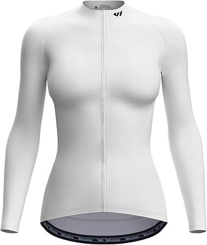 Wulibike Maillot de ciclismo para mujer, manga larga, con bolsillos