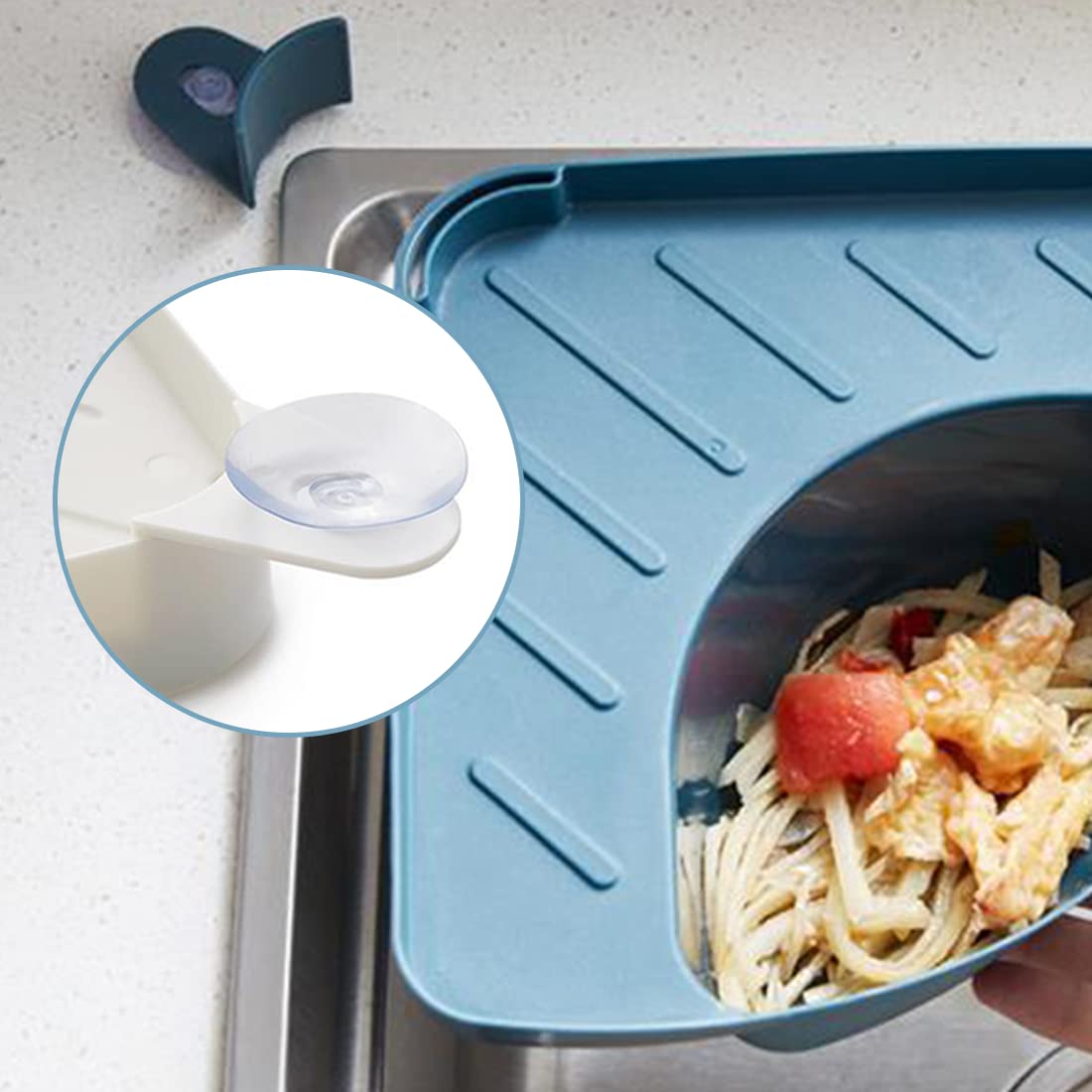 Zwaan Afvoermand, Keuken Voedsel Gootsteen Afvoermand Driehoekige Hoek Zeef Sink Filter Opknoping Filtering Afvoerrek, Hoekzeef voor Aanrecht, Past Op Alle Spoelbakken (#3