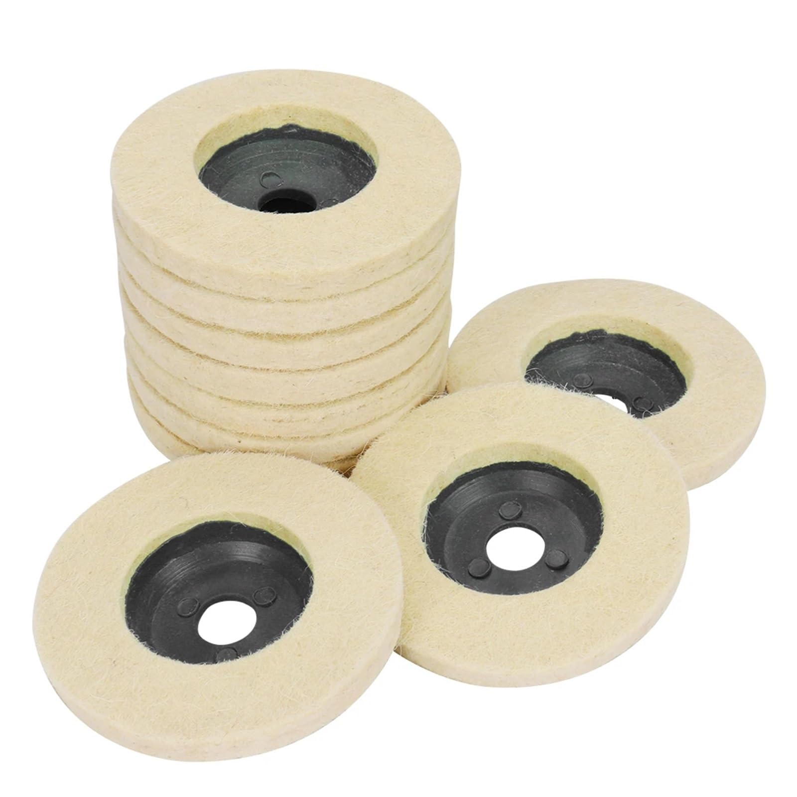 3/5 szt. 10 cm wełniana tarcza polerska, otwór 16 mm, podkładka polerska, tarcza szlifierska kątowa, filcowa tarcza szlifierska do metalu, marmuru, szkła, ceramiki, (5)