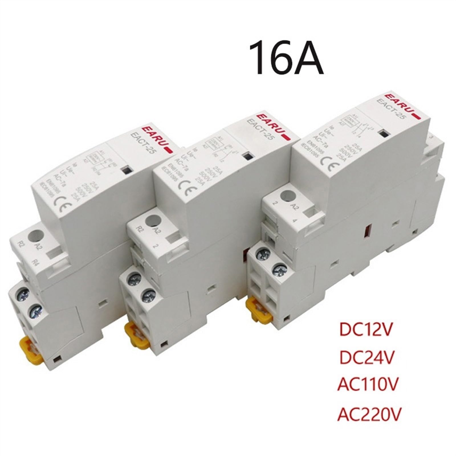 Modułowy stycznik AC do montażu na szynie DIN, 2P, 16A, 20A, 25A, 1NO, 1NC, 2NO, 2NC, 220V, 230V, 50/60Hz (16,2NO-110V)
