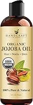 Handcraft Blends USDA Organic Jojoba Oil - Cold-Pressed 8 Fl Oz - 100% Pure and Natural Hair Styling Oil - Premium Grade Carrier Oil for Skin and Hair - Hair and Body - Massage - Hexane-Free